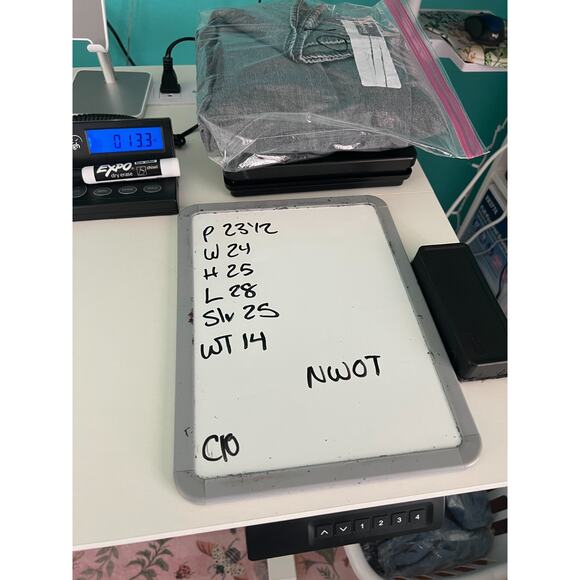 Gap Black Denim Wash Pleated Rhinestone Button Collared Blouse NWOT XL - Picture 8 of 8